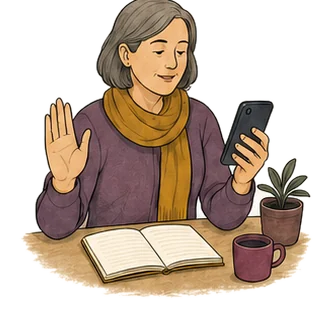 Illustration of a family carer setting a calm boundary