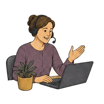 Illustration of a calm support call